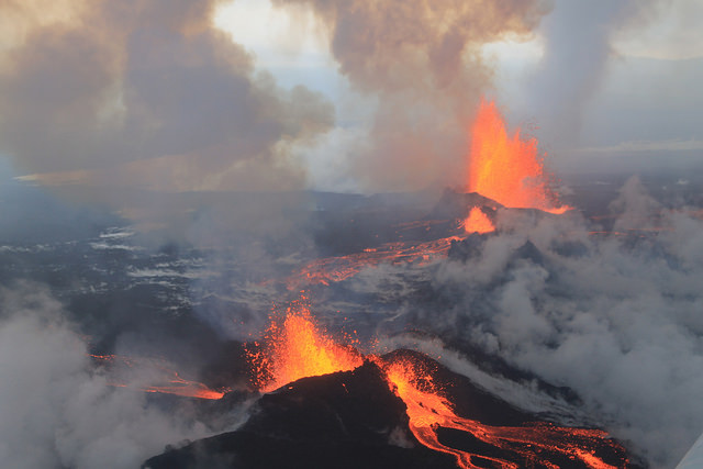 Erupting volcano