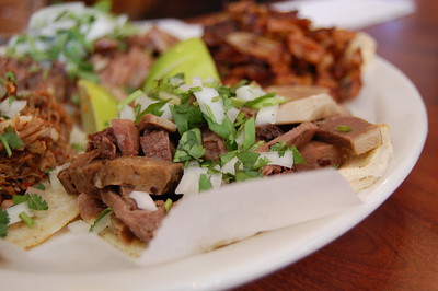 Cow tongue tacos