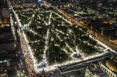Alameda Central during the night, Mexico City, Mexico Alameda Central during the night, Mexico City, Mexico