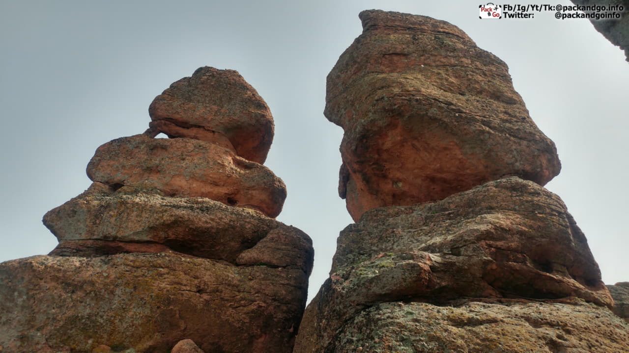Two reddish rocks, part of Belogradchik Rocks