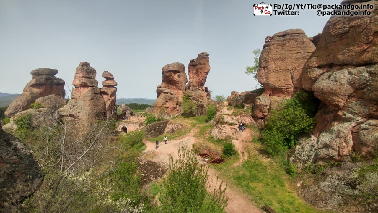 Multiple reddish high rocks, part of Belogradchik Rocks