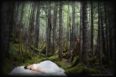 Sleeping beauty in the forest