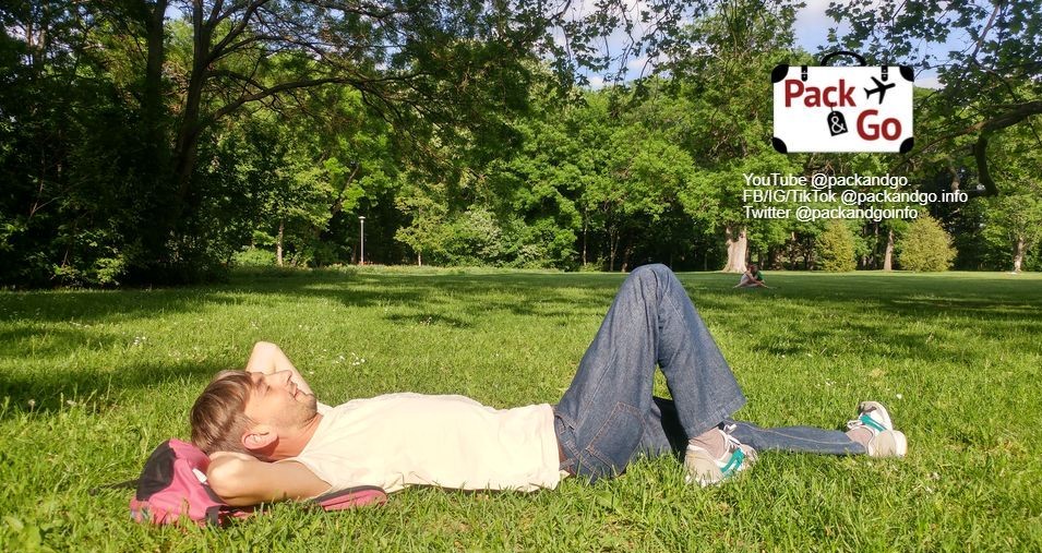 A man lying on the grass