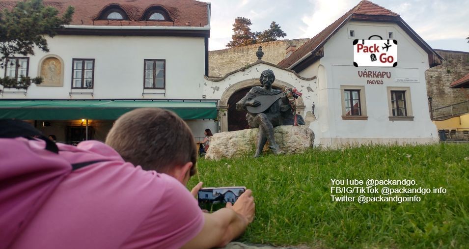 Tourist getting a pic in Eger, Hungary