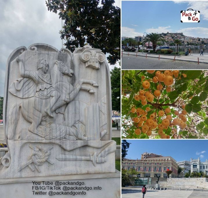Kavala City, Greece. Collage of 4 images