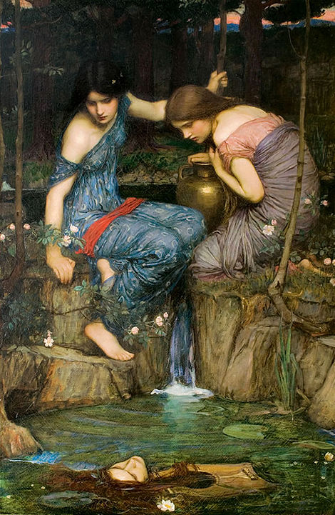 Nymphs Finding the Head of Orpheus (1900). Painted by John William Waterhouse