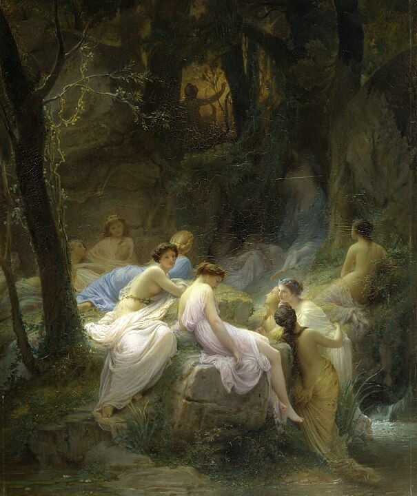 Nymphs Listening to the Songs of Orpheus (1853), painted by Charles Jalabert