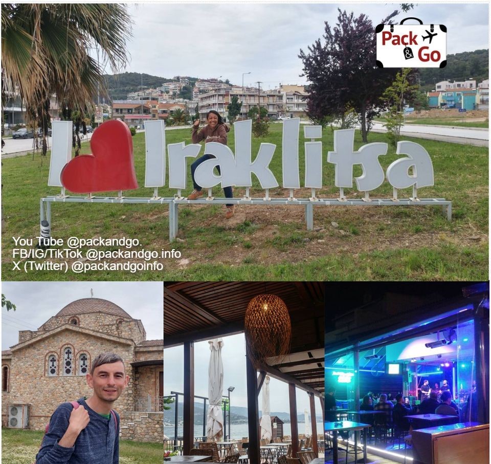 4 grids collage, views of Nea Iraklitsa, Greece
