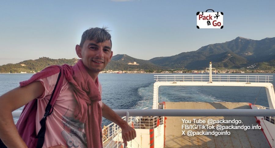 M on the ferry Thasos - Keramoti. Photo by packandgo.info Man on the ferry Thasos to Keramoti