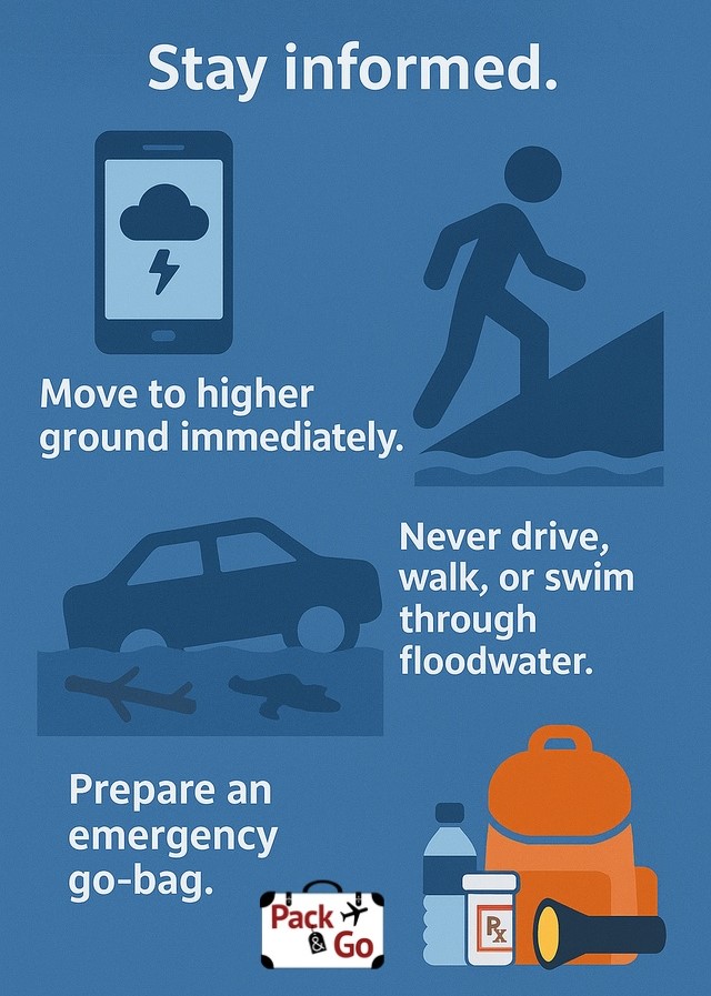 Flood survival tips suggested by packandgo.info